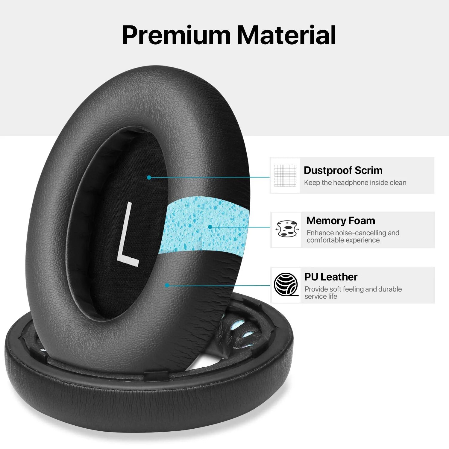 Bose NC700 Replacement Ear Pads Cushions Earpads for bose 700 Wireless Headphones Leather High-Density Noise Cancelling Foam. 