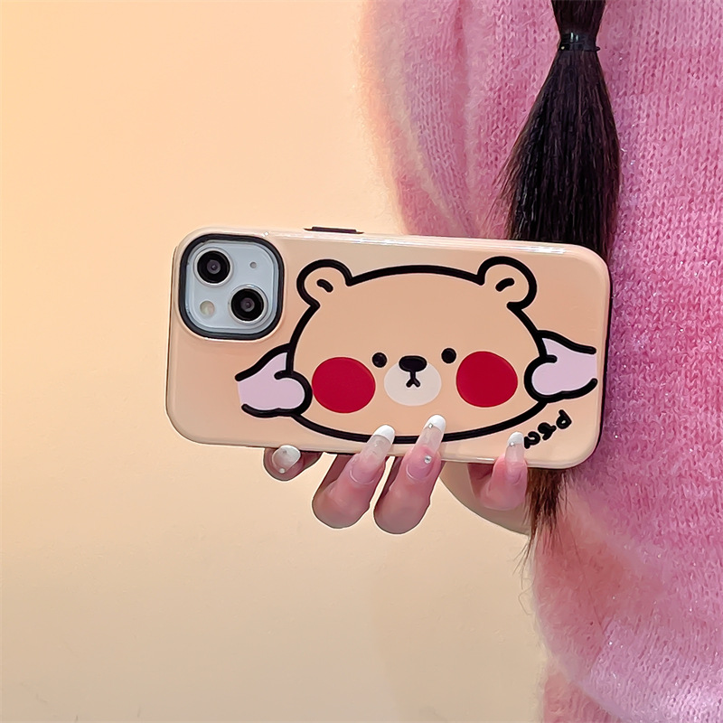 Feilin Two-in-One Pinching Face Animal Avatar New Suitable for Apple iPhone15promax Phone case 14 Soft Cover. 