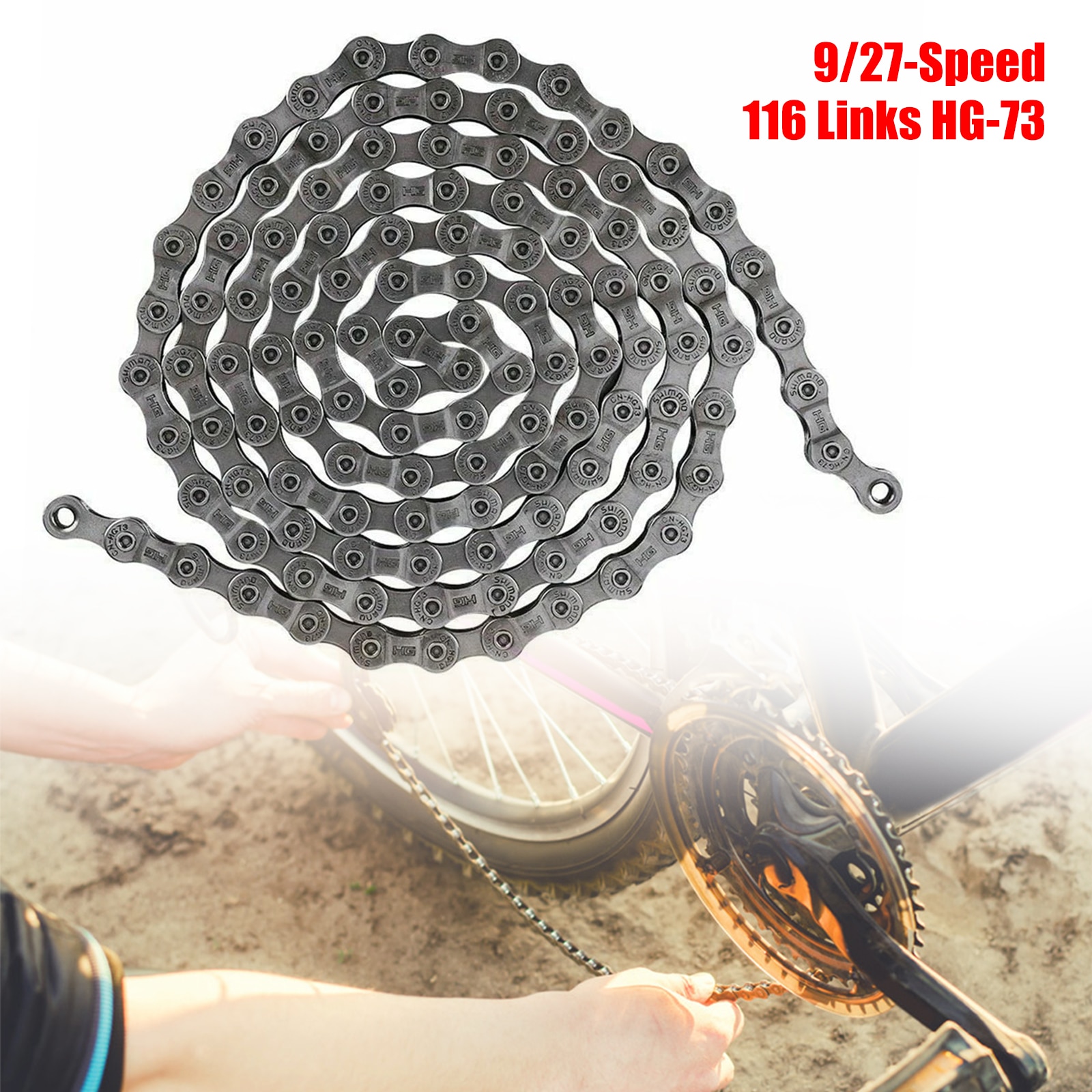 Bicycle Chain 9 Speed SHIMANO Deore LX 105 Chain Mountain Steel Silver 116 links  (Made in Japan) Bicycle Accessories. 