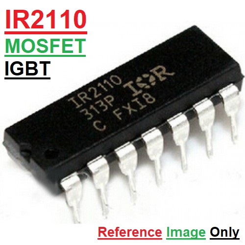 A CLASS IR2110 IR-2110 2110 2.5A 10V 20V Power MOSFET & IGBT MOS Gate Driver Voltage Rectifier 14 Pin Leads Breadboard Friendly IC - Multi Plug - Multi Plug. 