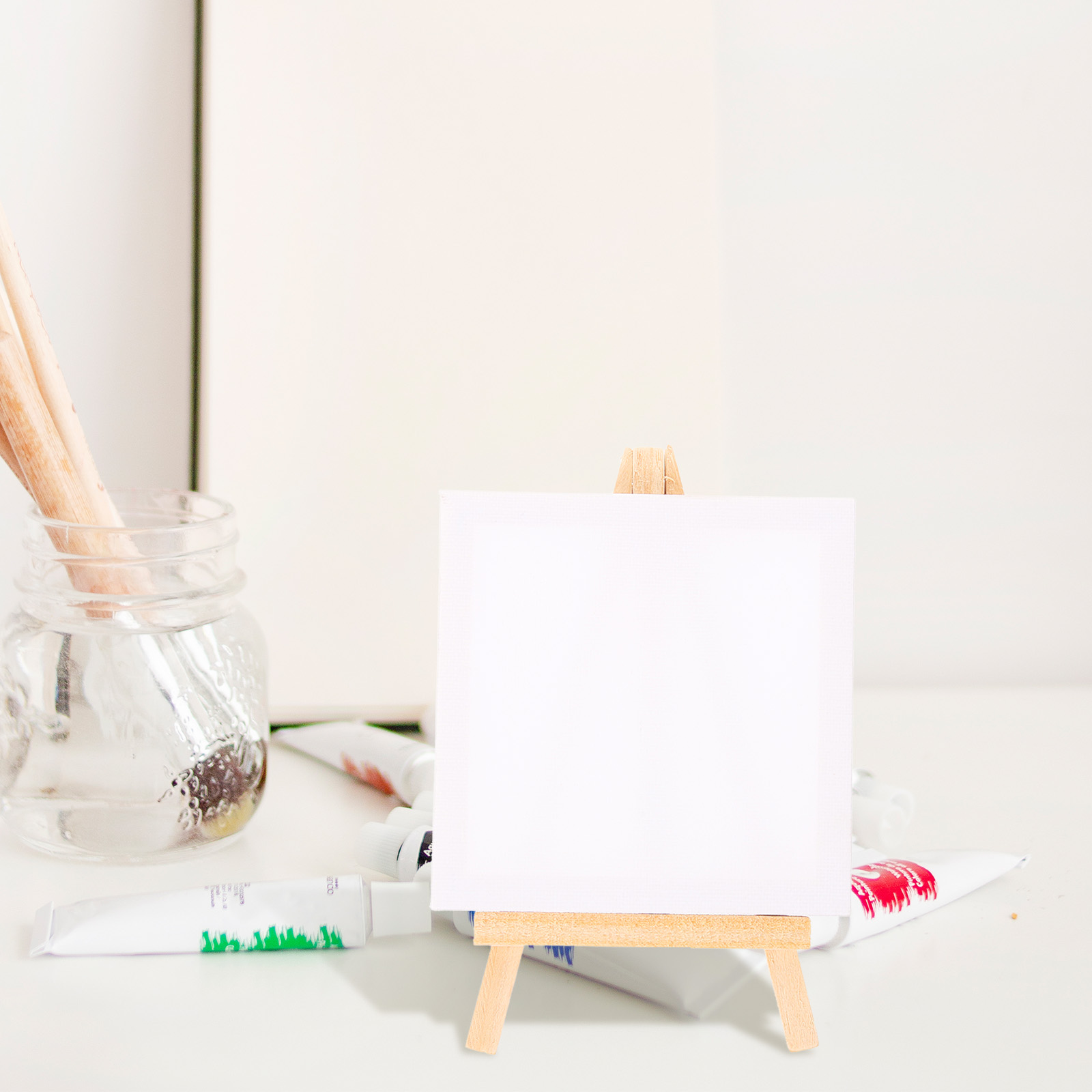 1 Set Crafted DIY Mini Canvases Multi-function Canvas Easels Delicate Painting Canvases Amour zii. 
