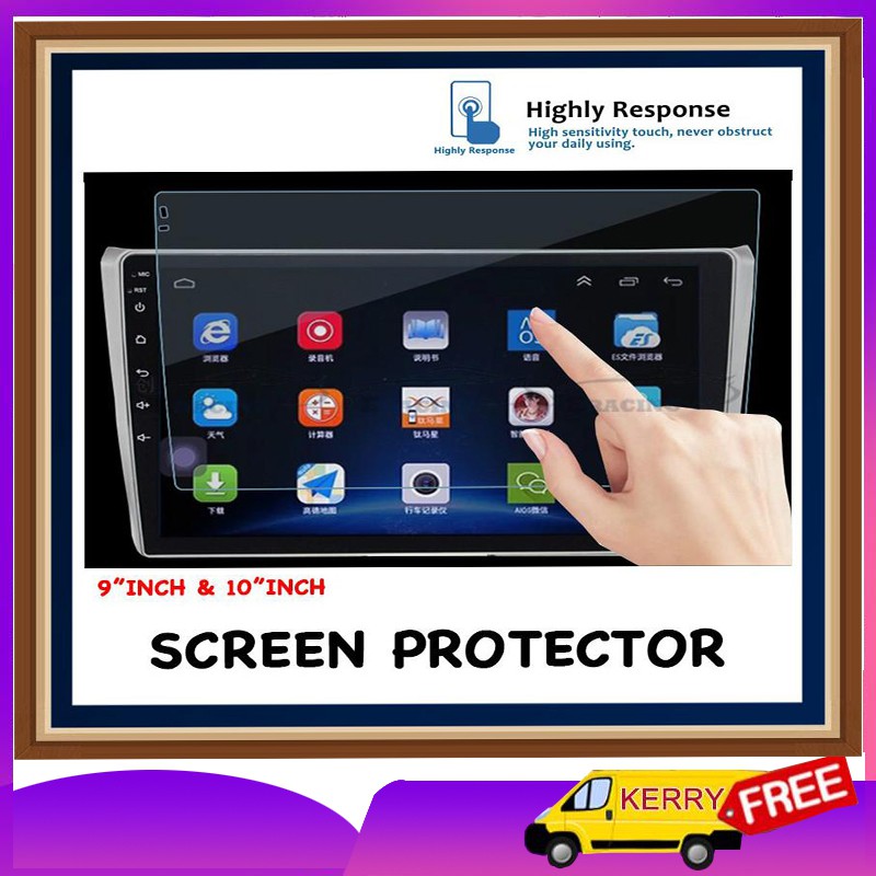 【Promotion】 Ready Stock Premium Car Player Tempered Glass Screen Protector For Android Player 9" & 10" Inch Car Player. 