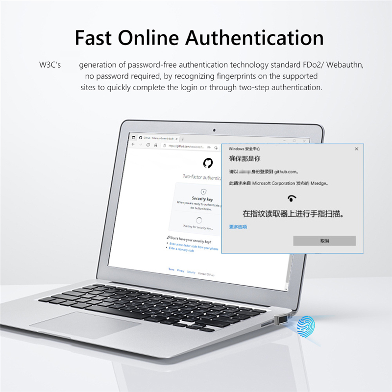 USB Fingerprint Reader Module for Windows 7 10 11 Hello Biometric Scanner Padlock for Laptops PC Fingerprint Unlock. 