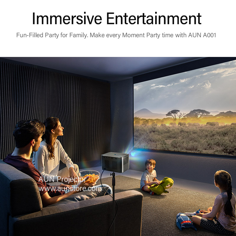 AUN A002 Projector LED Home Theater Projectors 720 Pixel Resolution Support Full HD 4K Video Bluetooth WIFI Smart TV MINI Projector. 