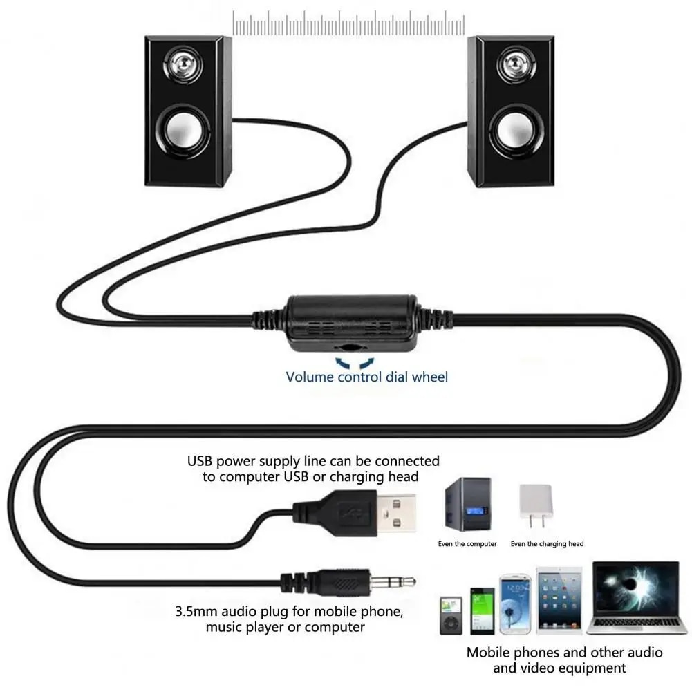 USB Wired Wood Speakers Bass Stereo Subwoofer Sound Box 3.5mm AUX Input USB Power Computer Speakers For Desktop PC Smart Phone. 