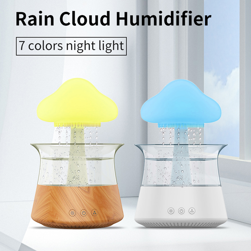 Mushroom Rain Essential Oil Diffusers Colorful Night Light Mini Aroma Diffuser Relieve Fatigues Home Decor for Bedroom Kids Room. 