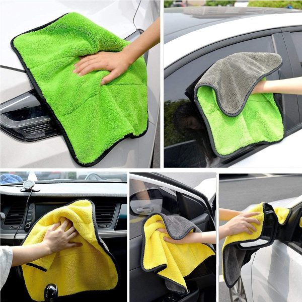 30X30 cm Car Bike Wash Double Layer Ultra Soft Scratch Proof Microfiber Towel. 