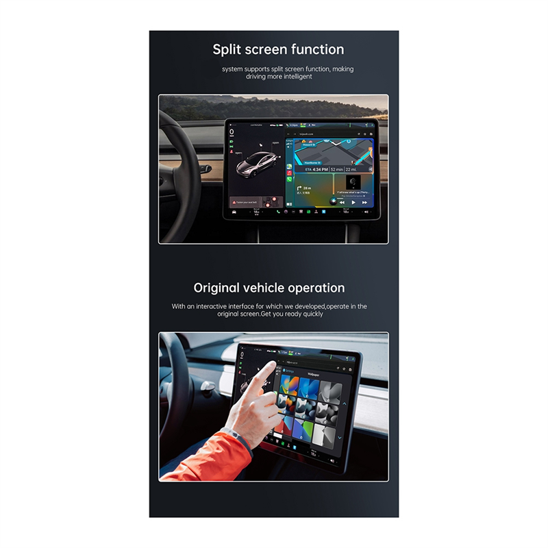 Mini Wireless CarPlay Adapter Wireless Android Auto Car Connect Box WiFi Bluetooth Adapter Parts Accessories for Tesla Model 3/ X/Y/S. 