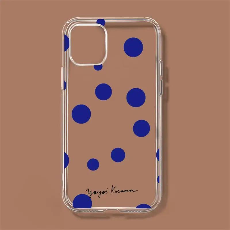 Yayoi Kusama Art Phone Case For iPhone 11 12 Mini 13 14 Pro XS Max X 8 7 6s Plus 5 SE XR Transparent Shell. 
