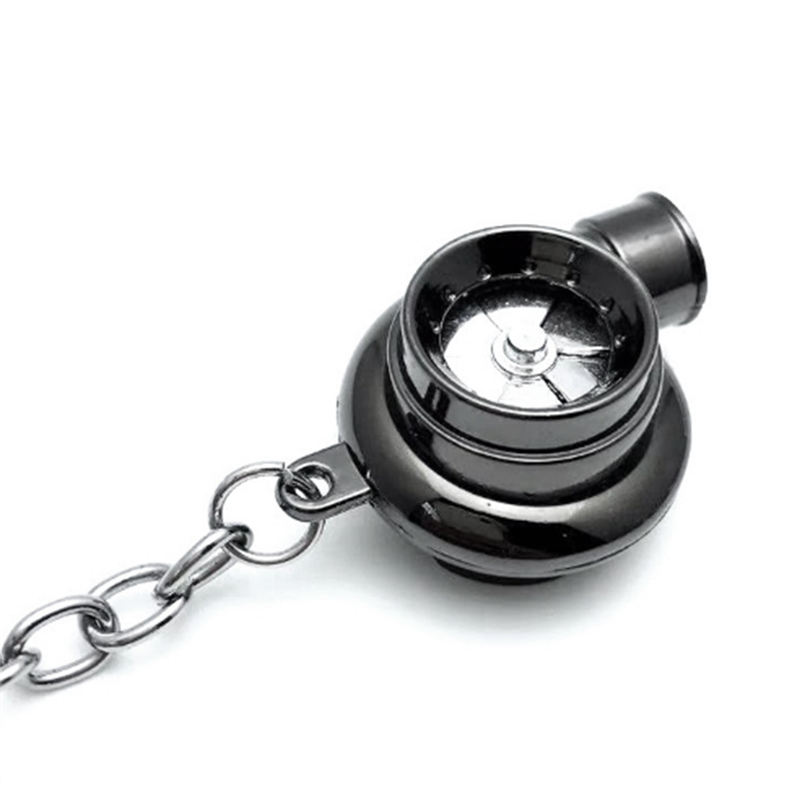 Car Turbo Spinner Keychain with Real Sound and LED Light Mini Turbocharger Key Chain for Car Keys Accessories ,B. 
