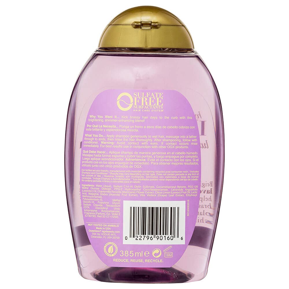 OGX Hydrate & Color Reviving+ Lavender Luminescent Platinum Shampoo 385ml | USA. 