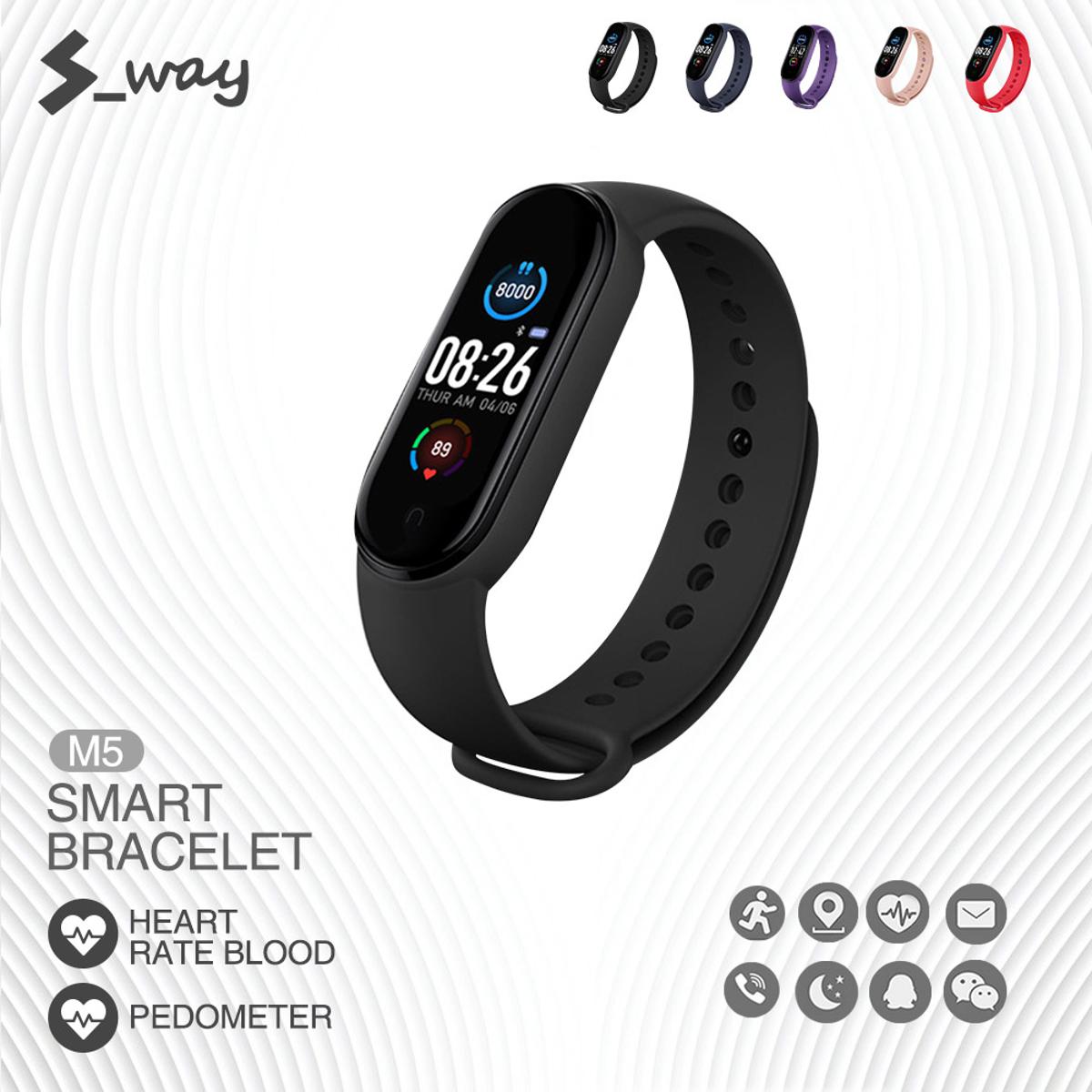 S-way M5 Fitness Pedometer Smart Watch Walk Step Counter Monitor Smart Bracelet Waterproof Smart Watch For Android/IOS