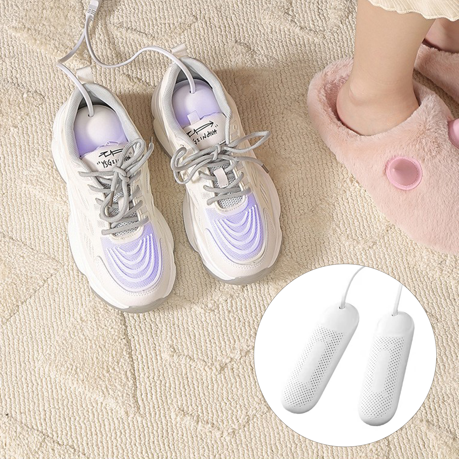Boot Dryer Portable Electric Shoe Dryer with Timer Fast Boot Heater for Dry Warm Footwear Fire-resistant Device Plug Play. 