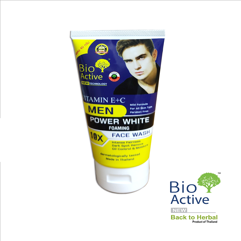 BIO ACTIVE MEN POWER WHITE FACE WASH 80G - Bio Active