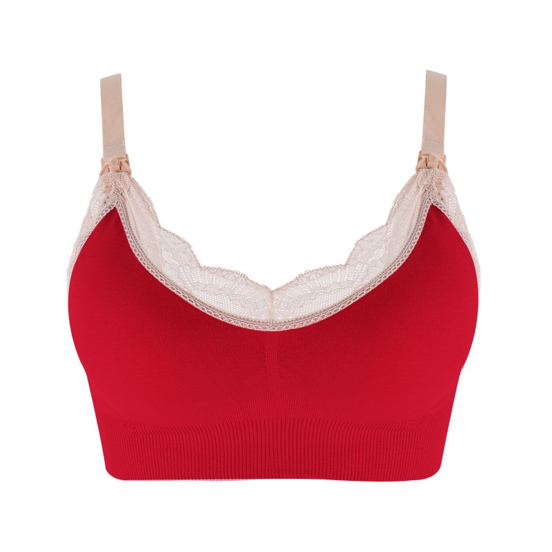 HOT】 Wireless Front Open Nursing Bra Soft Lace Breathable Seamless  Maternity Breastfeeding Bras Maternal Support For Pregnant Women