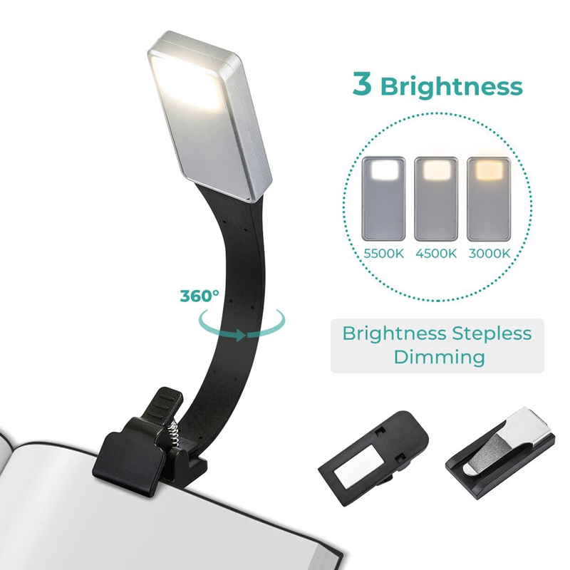 Rechargeable E-Book Led Light for Kindle Paper Usb Reading Lamp Clip. 