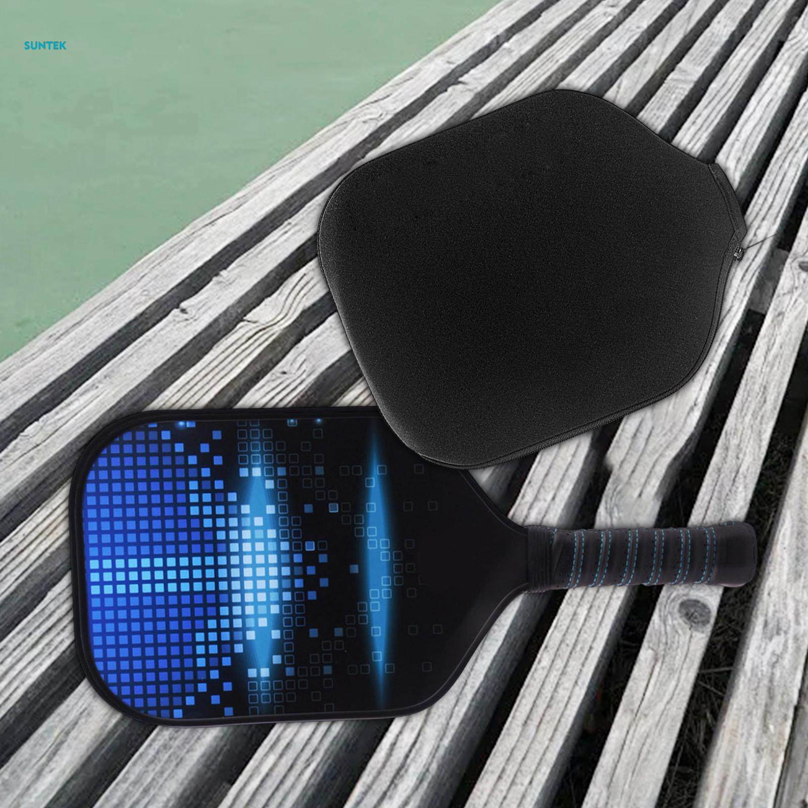 Pickleball Paddle, Fiberglass Surface Polypropylene Honeycomb Core, Anti Slip Sweat Absorbing Grip, Portable Carry Bag. 