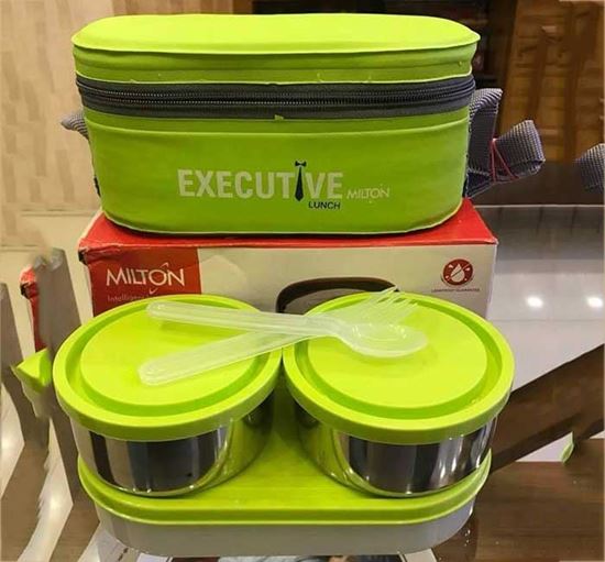 Milton Executive Lunch Box Soft Insulated Tiffin Box (2 Ss Container,1 Microwave Safe Container) - Box