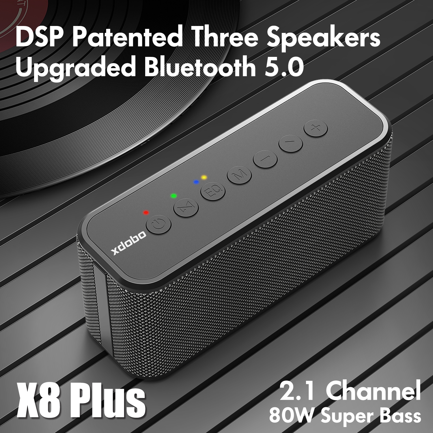 XDOBO X8 Plus 80W Wireless Bluetooth Speaker Outdoor Subwoofer Support TWS & TF Card & U Disk. 