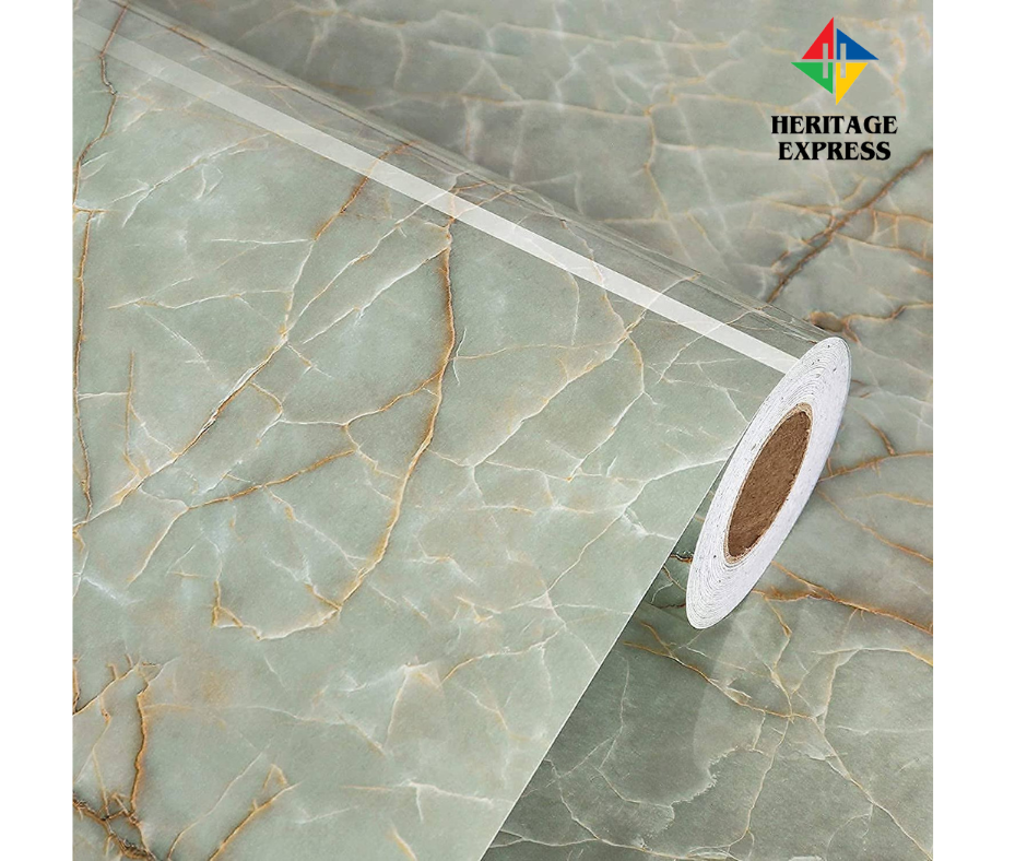 48" x 24" Green Marble Contact Paper for Countertops Waterproof Marble Wallpaper Peel and Stick Countertops Self Adhesve Contact Paper for Cabinets Removable Counter Top Stick Paper Roll ( 8 square Feet ). 