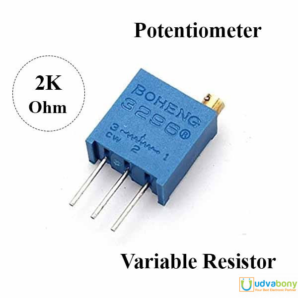3Pcs- 3296 202 Square Cermet 2K Ohm 1/2W Vertical Potentiometer Variable Resistors 3 Pin Leads 2K Ohm Trimpot Trimmer 202 Potentiometer 25 Turn 3 Pin Adjustment Trim Pot. 