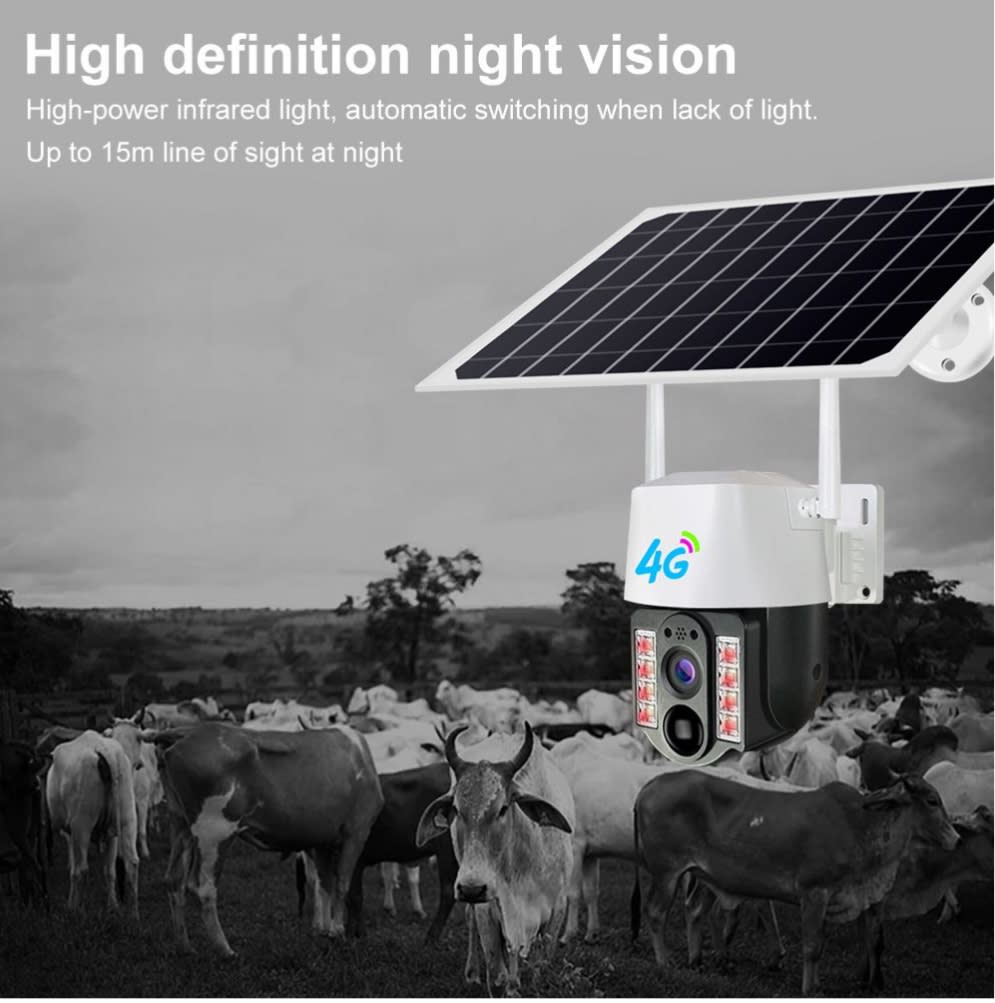 V380 PRO 4G Sim-Supported Solar Battery Backup PTZ IP Camera Wireless CCTV Security Camera, Waterproof, Two-Way Audio, Motion Detection. 
