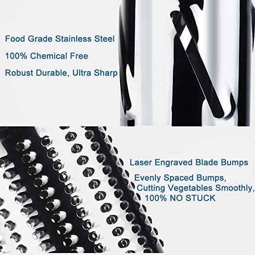 Plastic Stainless Steel 4 in 1 Multi-Functional Drum Rotary Vegetable Cutter | Shredder |Grater & Slicer | Slicer Dicer with High Speed Rotary Cylinder (Multicolor). 