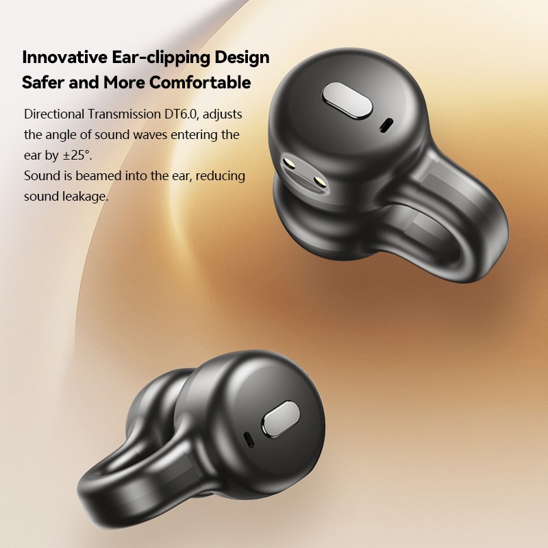 LCD Multifunctional Open Ear Clip On Headphones Built-in 1GB TF Card,Wireless Earbuds Bluetooth 5.4 Sport Earphones with TF Card Slot,2 in 1 MP3 Player Earbud with Charging Case Built-in Touch Control LED ScreeO. 