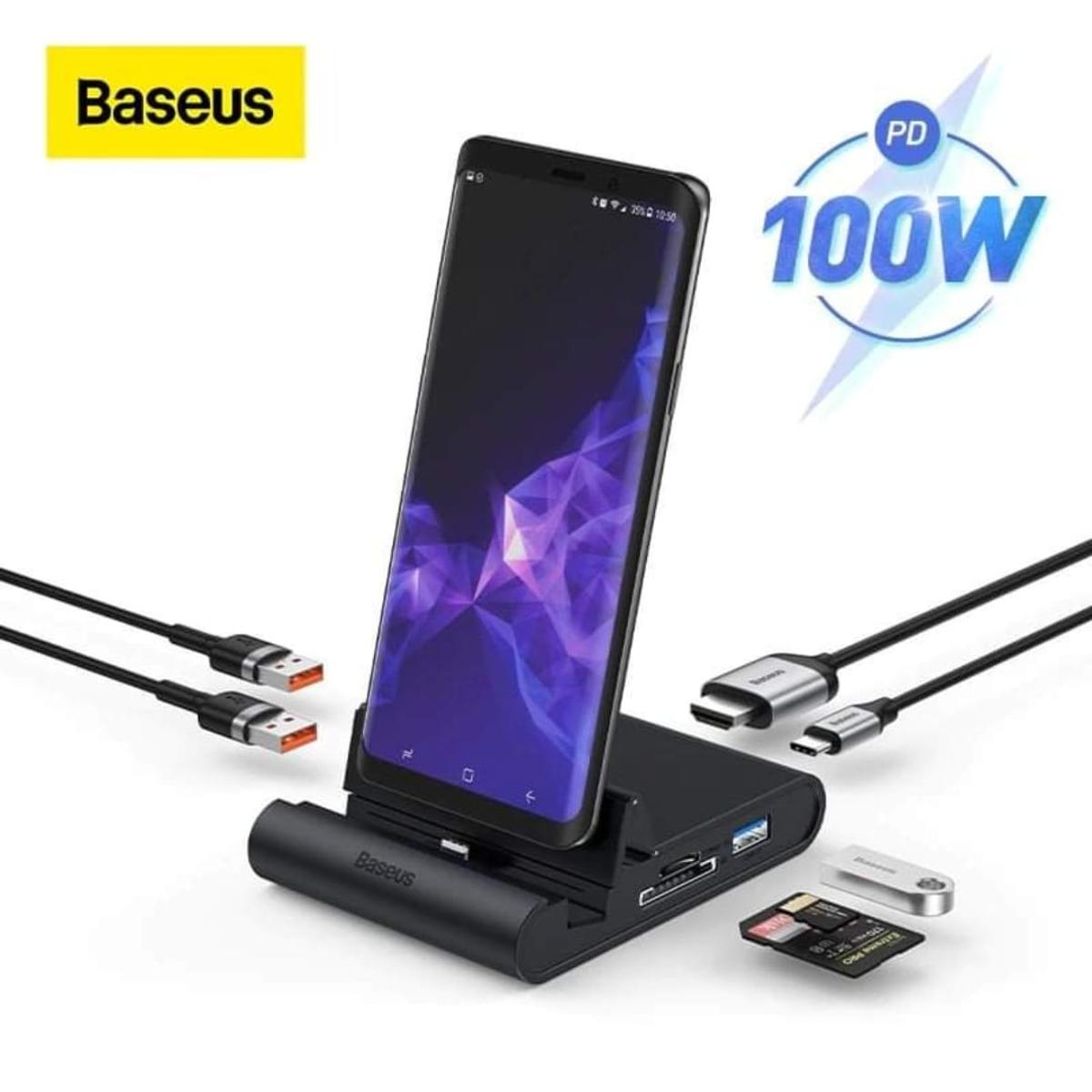 Baseus Mate Docking Type-C Mobile Phone Intelligent HUB Docking Station Pro - black