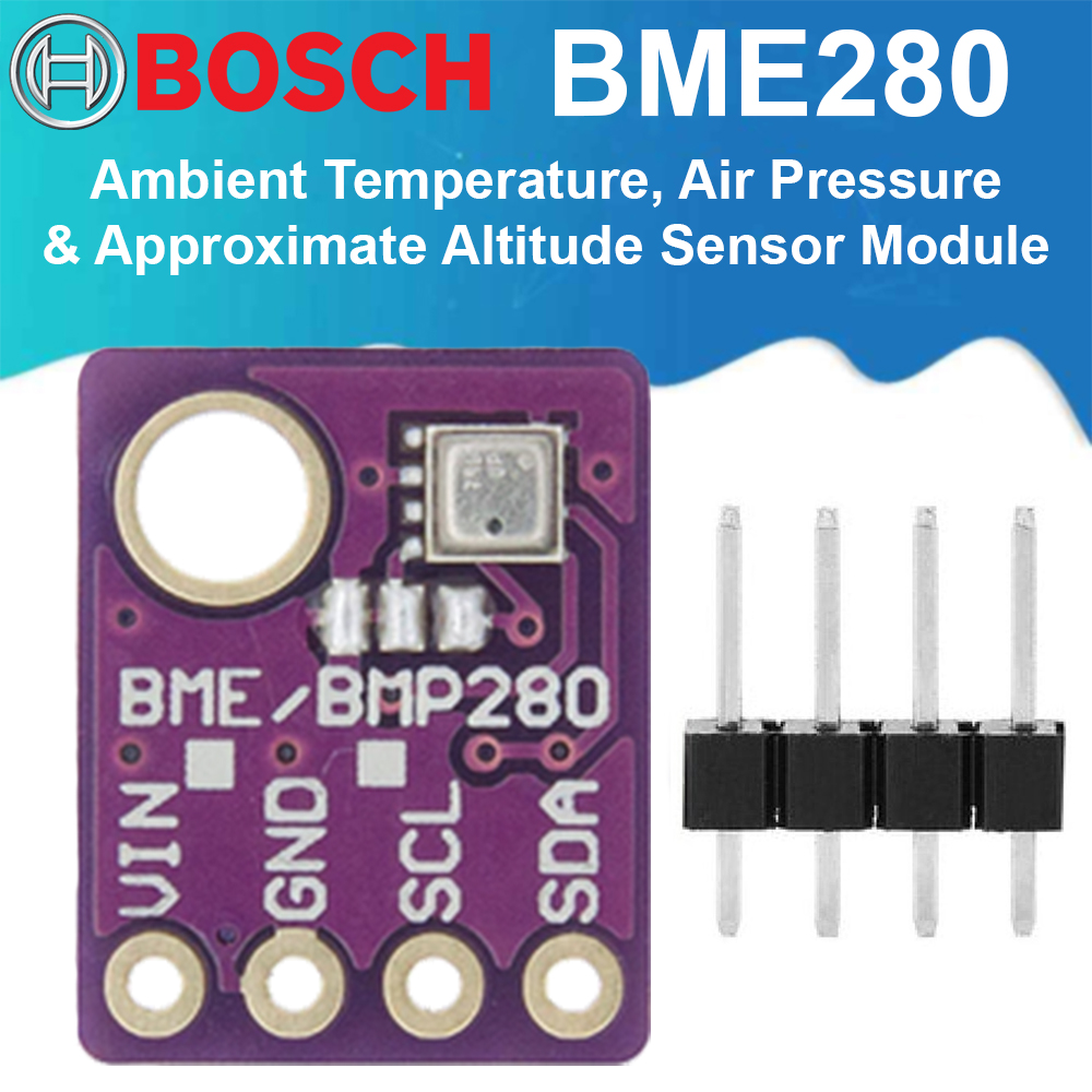Bosch Sensortec 5V BME280 Ambient Temperature, Air Pressure and Approximate Altitude Sensor Module for Industrial HVAC Systems. 
