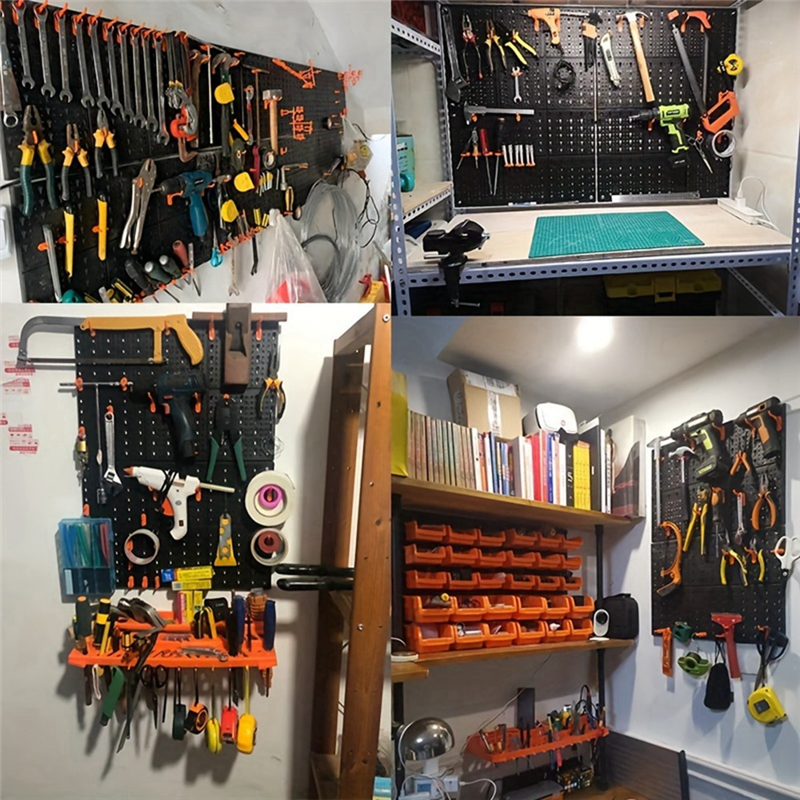 Hardware Tool Hanging Board ABS Wall-Mounted Tool Box Hanger Tool Box Organizer with Hook Tool. 