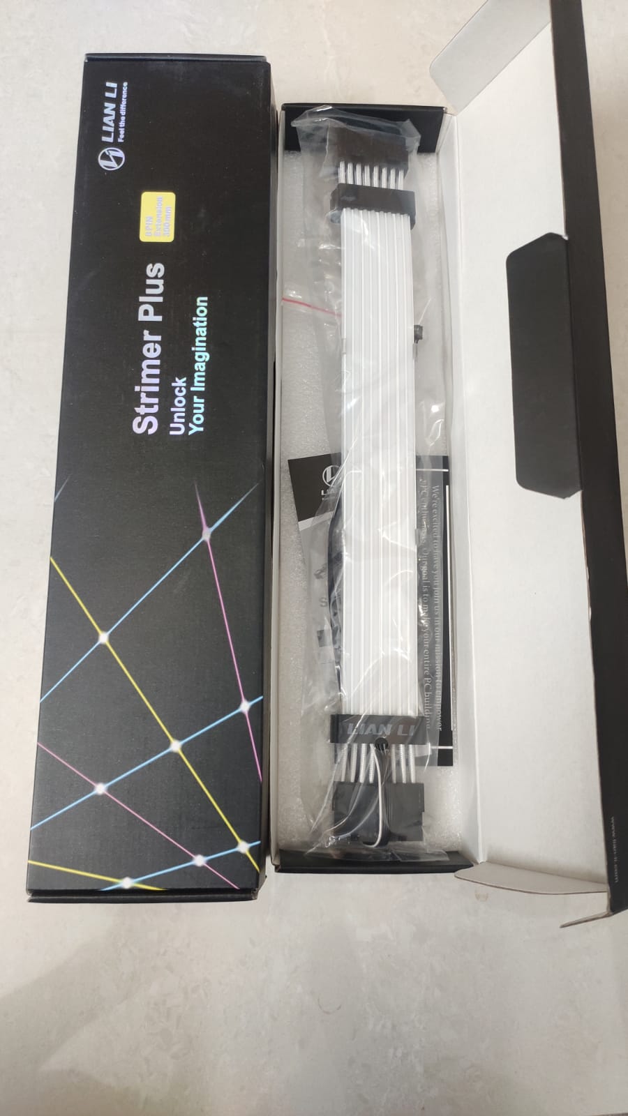 Lian Li Strimmer Plus V1 8+8 Pin Graphics Card Addressable RGB cable. 
