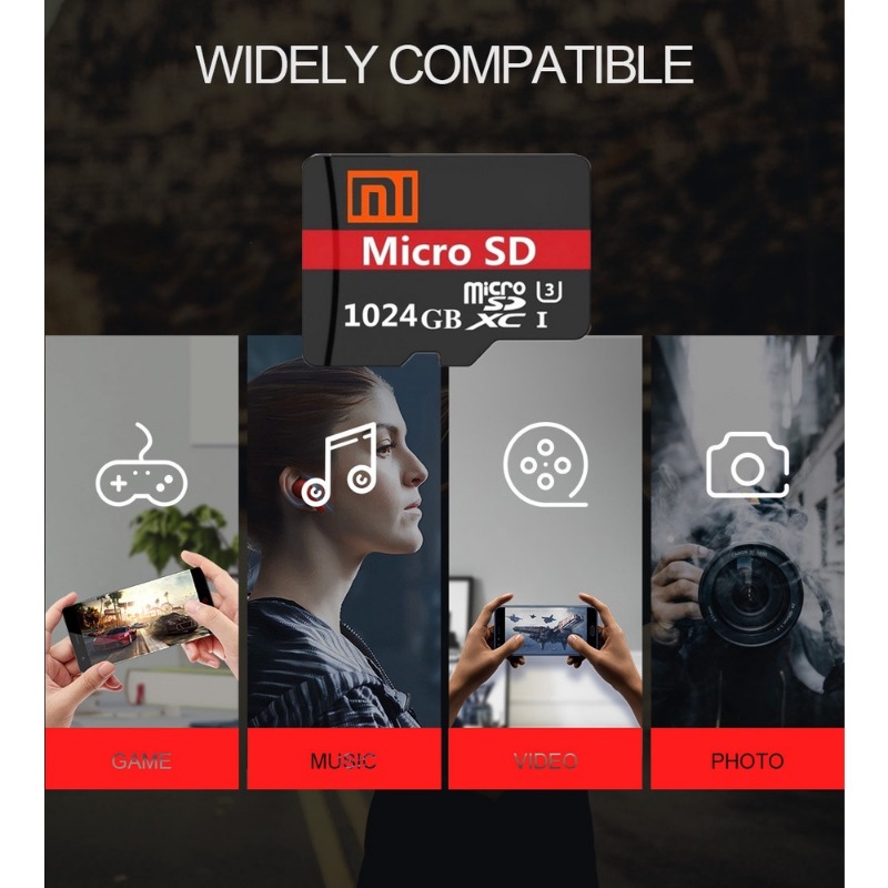 【Ready Stock+FREE Shipping+COD】Xiaomi TF Card Memory Card 1024/512/256/64GB High Speed Storage Portable Durable for Game Saves Memory card. 