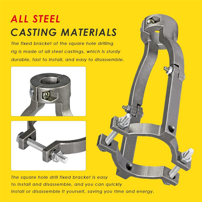 Square Hole Drill Bit Adapter Steel for Drill Press, Mortise Machine, Power Tools Accessory for Drill Machines. 