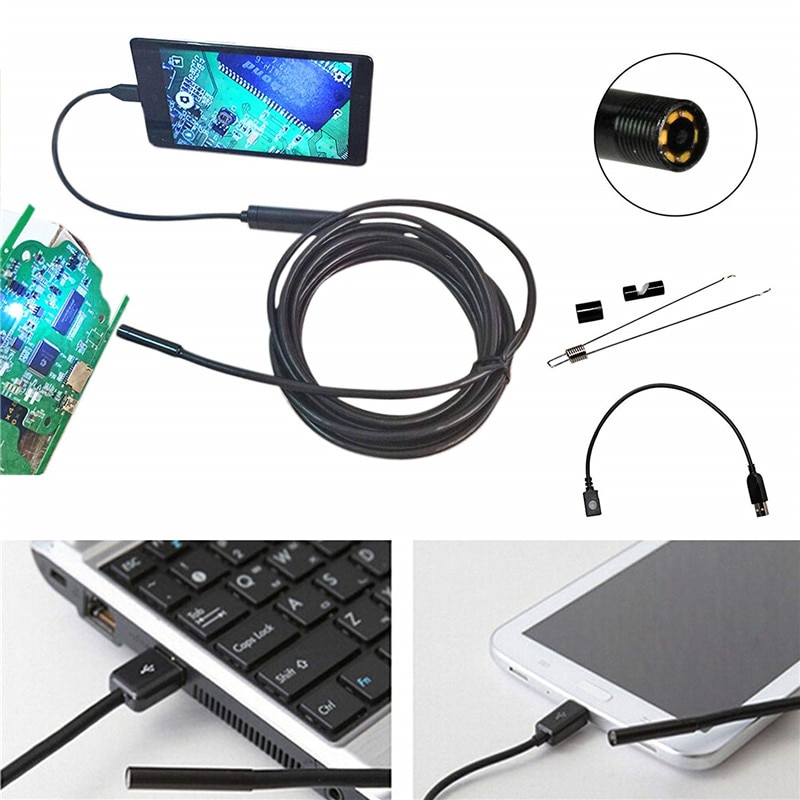 【happy one】Waterproof Mobile Endoscope Camera Inspection Flexible Usb Android Phone Zoom Lens for Snake Borescope 5.5mm/7mm. 