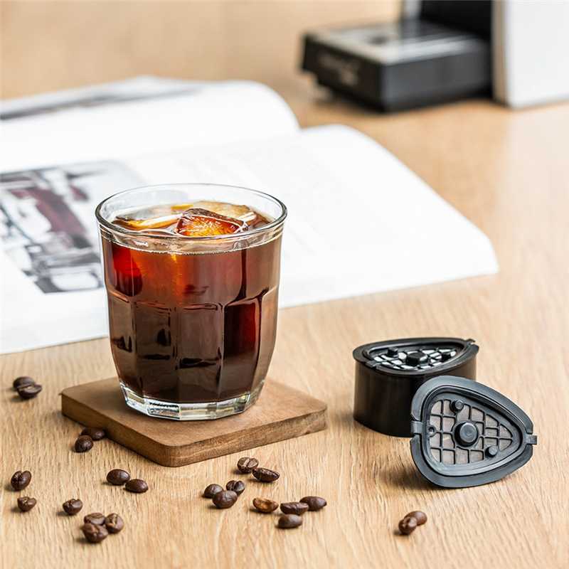 Coffee Capsule Pod Black with Spoon Brush for NESTLE ST 9662.62 Refillable Filter Pod Replacement Coffee Capsule Tea. 