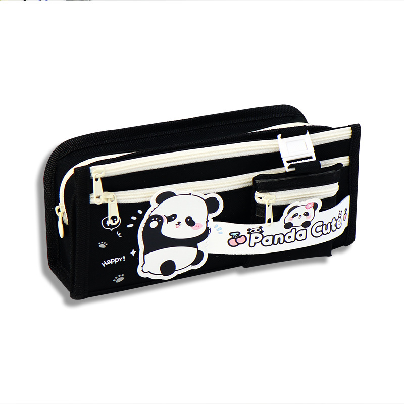 Cross-border panda pencil case large capacity ins high value cute pencil case multi-layer stationery box for primary school students. 