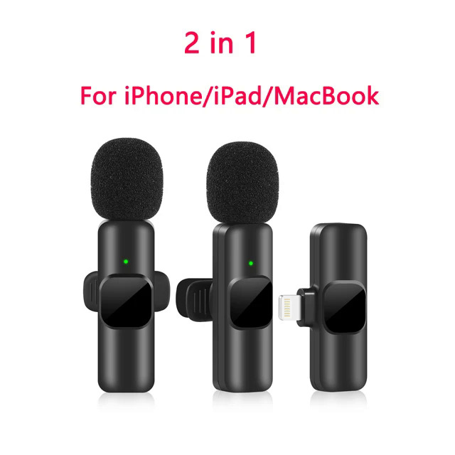 New Wireless Lavalier Microphone Portable Audio Video Recording Mini Mic for iPhone Android Live Broadcast Gaming Phone Mic. 