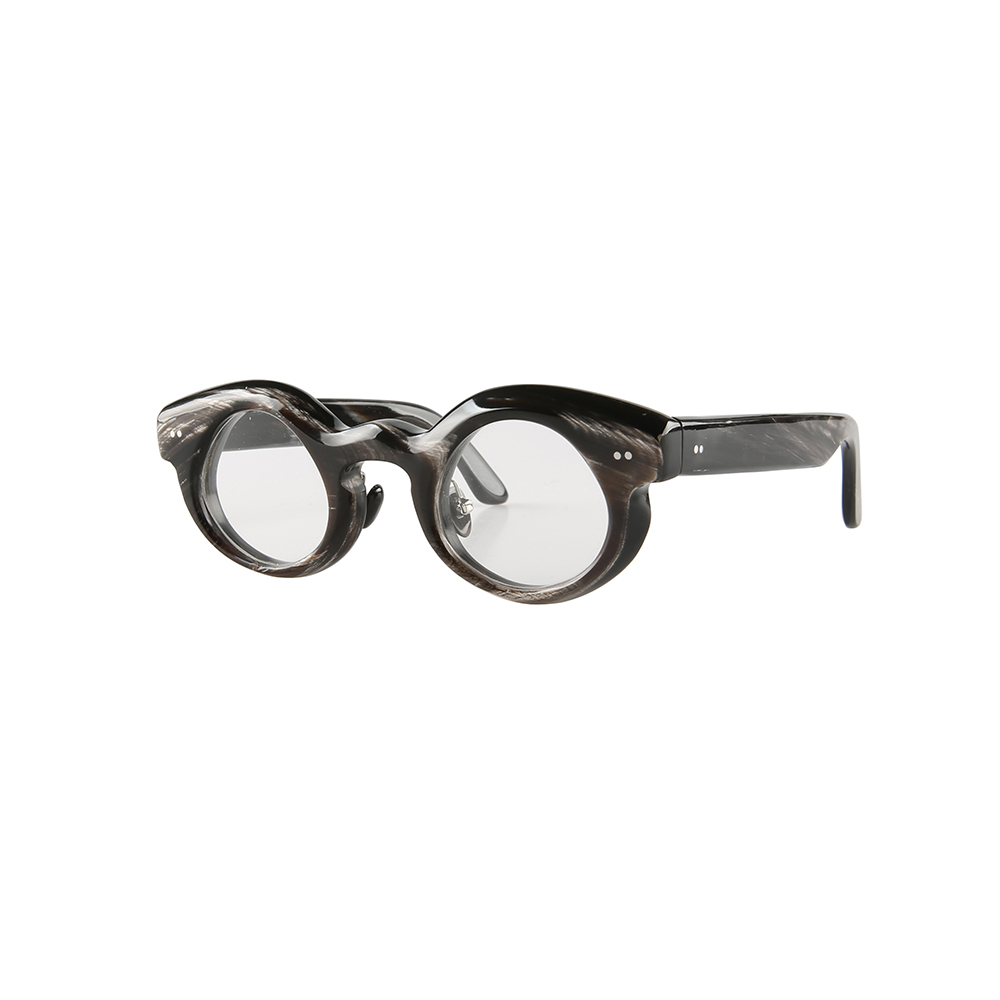 Nilerun Designer Customized Unique Handmade Irregular Curved 3D Round Edge Thick Real Horn Sunglasses Glasses Eyewear Eyeglasses