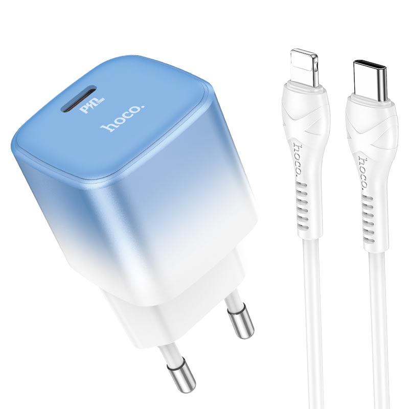 Hoco C101A PD 20W Fast Mini Travel Charger Adapter with Type C to Lightning Cable