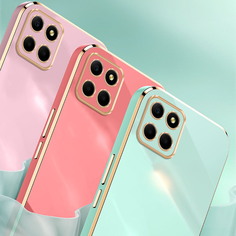Tokifu For Honor X6 Case Luxury 6D Plating Soft Back Cover Silicone Phone Cases With Stand. 