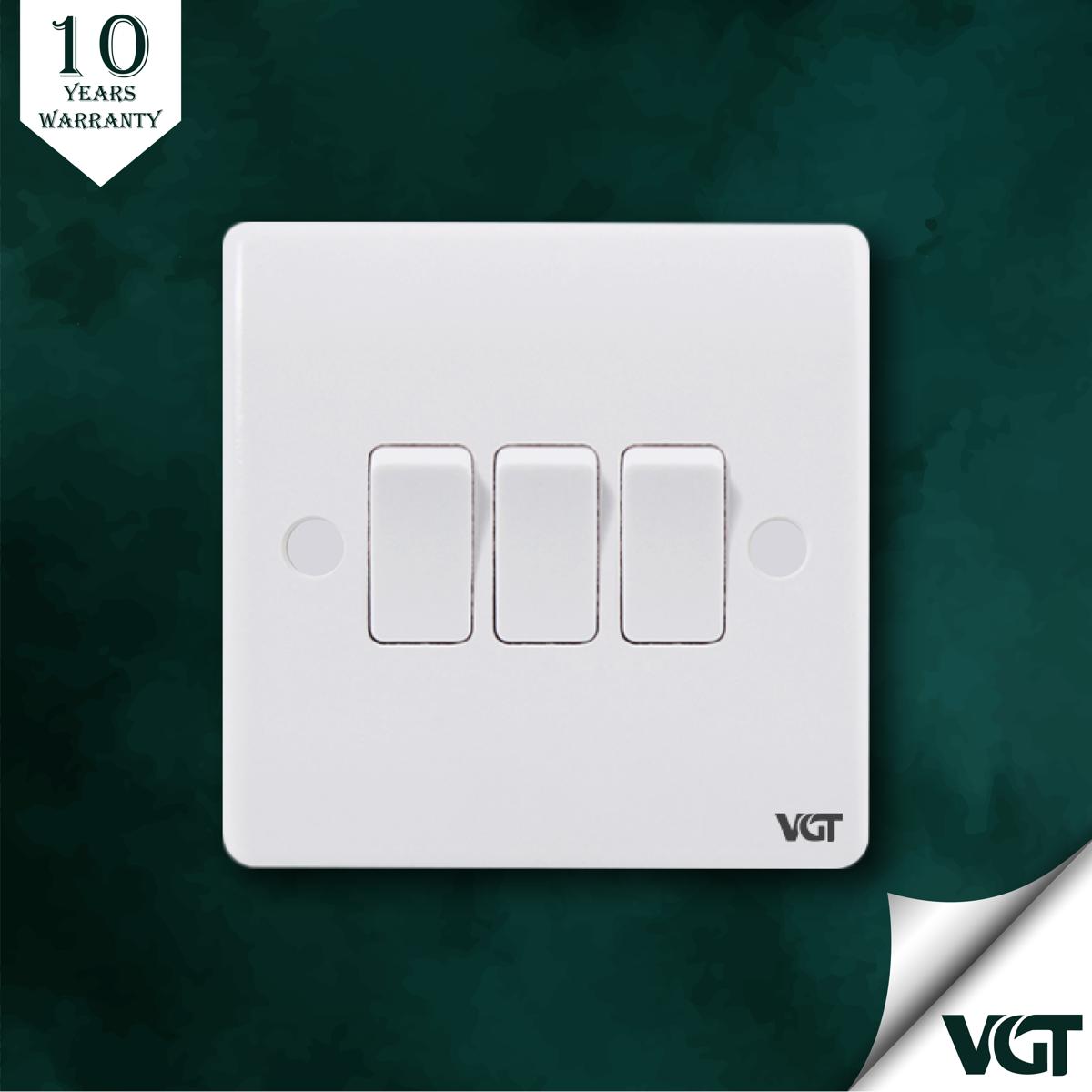 VGT - 3 Gang 1 Way Switch (Classic Series)