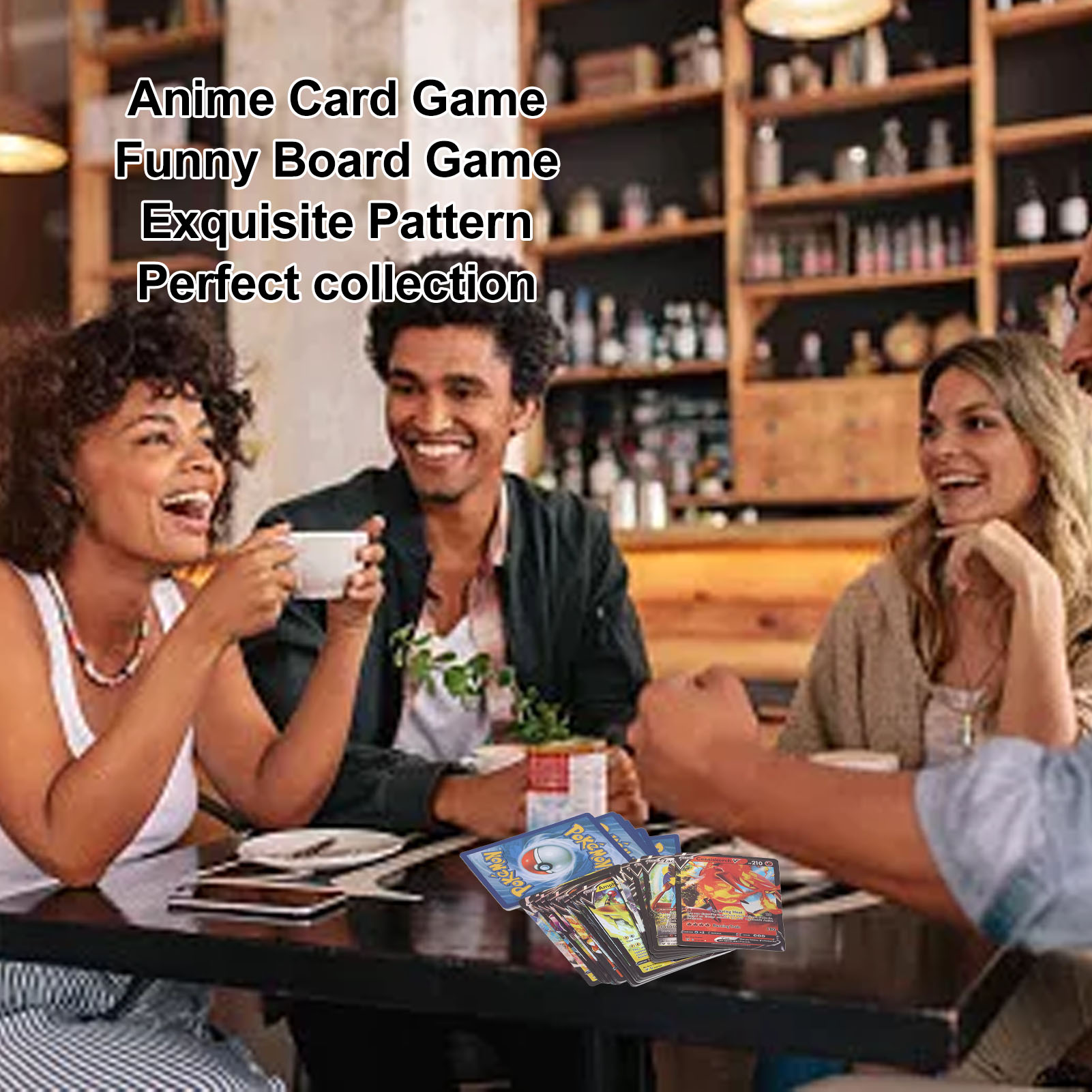 Anime Character Card Game, Collection Bright Color 60pcs Portable Cartoon Card Board Game for Christmas Party. 