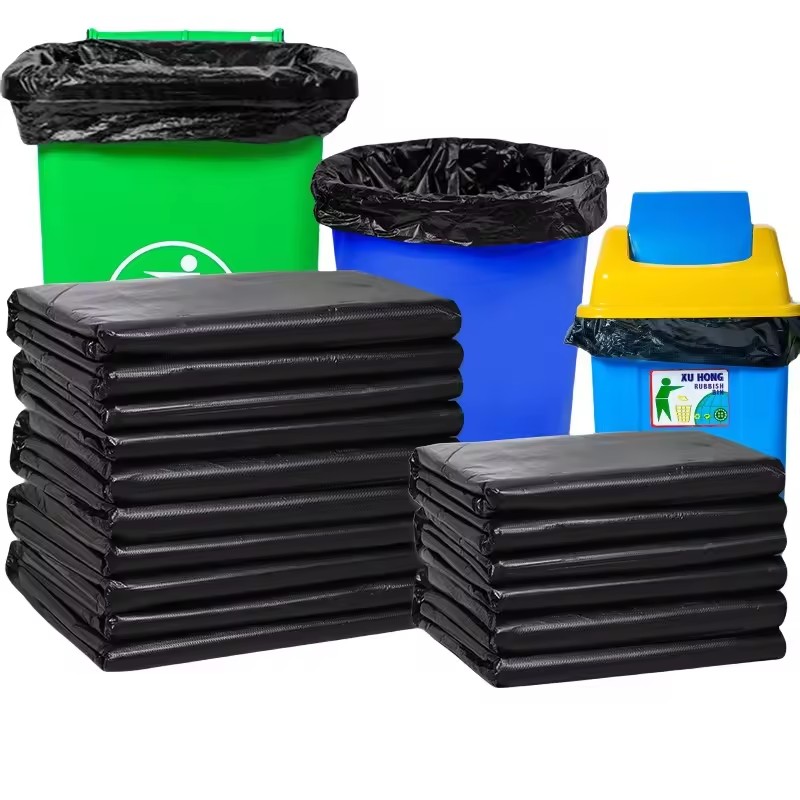 50Pcs 60*90cm Trash Bags Black Heavy Duty Liners Strong Thick Rubbish Bags Bin Liners Disposable Garbage Bag Large Capacity Durable