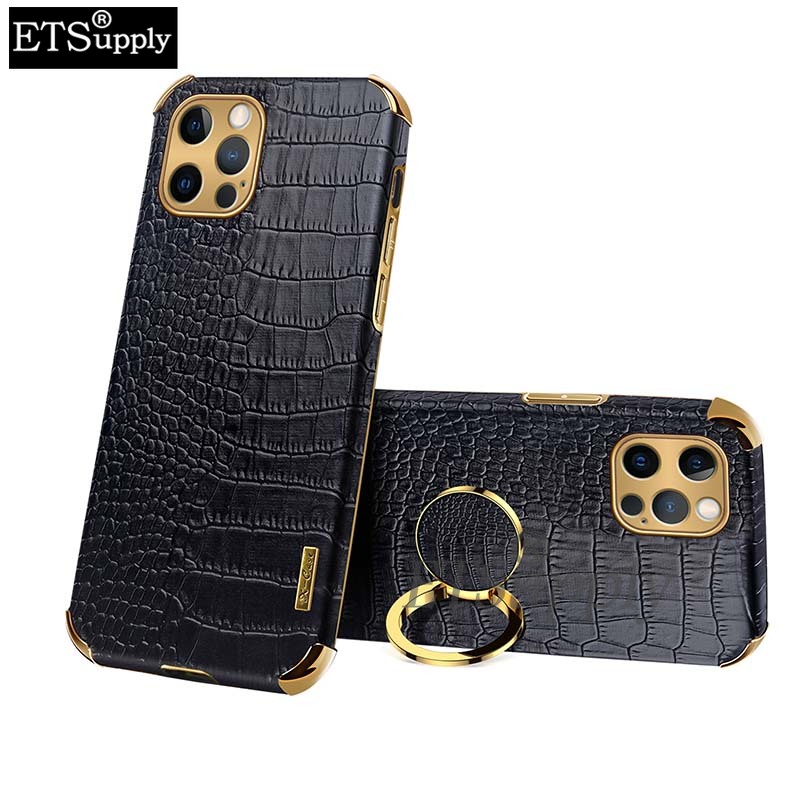 Phone Case Tecno Spark 20Pro 20C Soft Case Crocodile Pattern Texture Leather Handphone Shockproof Adsorb Ring Back Cover Tecno Spark 20 C 20 Pro Case. 