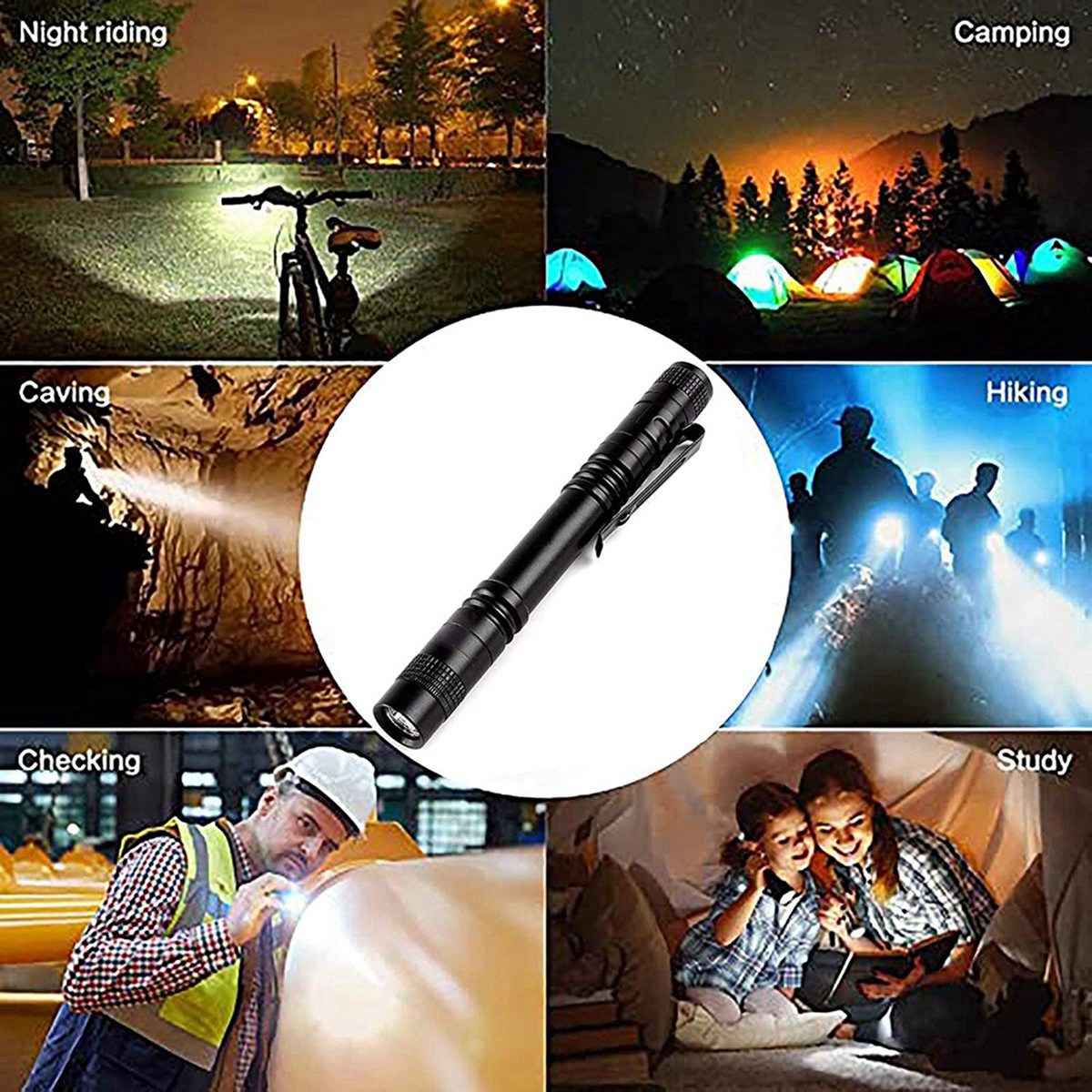 1PC LED Mini Flashlight - High Lumen, Zoomable, Water Resistant Light - Pocket-Size Small LED Flashlight. 