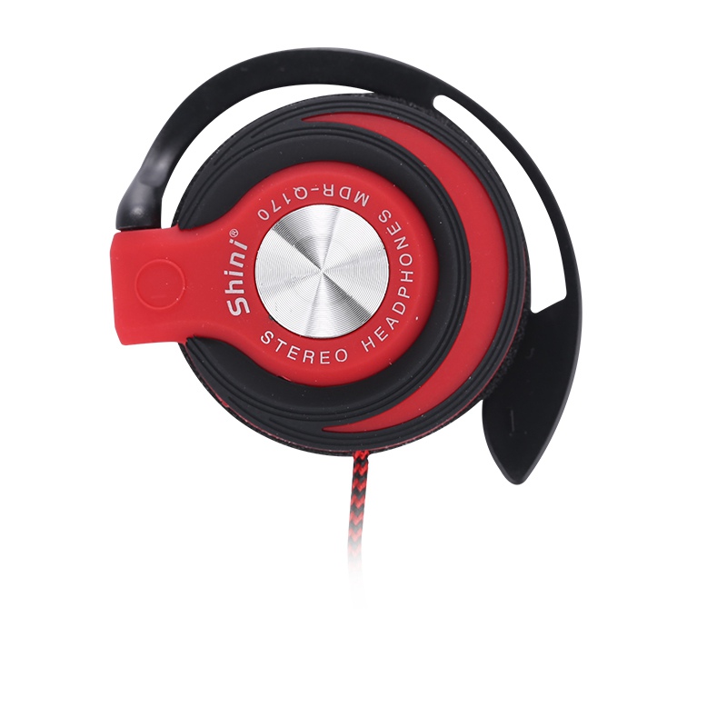 【The road to happiness Store】Shini Q140 3.5mm Wired Headphones HIFI Heavy Bass Headset Over-ear Adjustable Ear hook Earphones Music Earphone for Phone