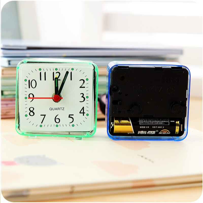 Korean Version of Small Alarm Clock Creative Transparent Candy-colored Alarm Clock Fashion Student Bedroom Bedside Crystal Clock. 