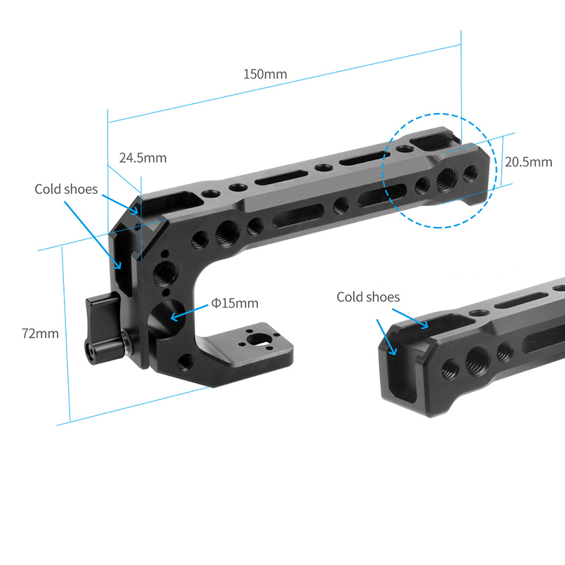 M6 Mark2 Camera Cage Rig Cold Shoe Mount Comfortable Grip w/ Top Handle Grip for Canon EOS M6 Mark II Video Film Vlog Stabilizer. 