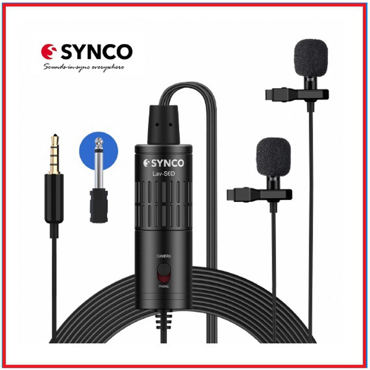 SYNCO Audio Lav-S6D Dual Professional Lavalier Omnidirectional Condenser Microphone